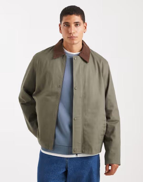 手玉 アンド ジョーンズ メンズ アウター 上衣・上衣 Jack \u0026 Jones barn jacket Dusty olive オリーブ