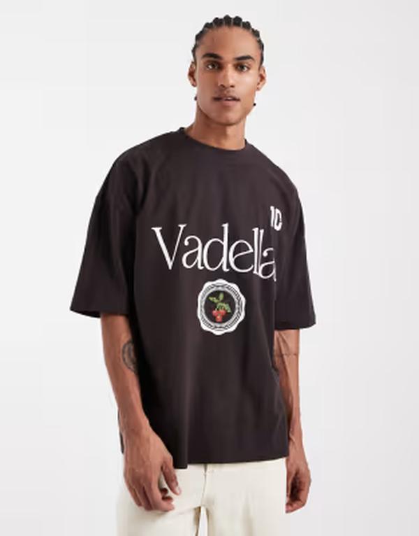 エイソス メンズ トップス Tシャツ プリント ASOS DESIGN oversized t-shirt with orange front print Ganache オレンジ