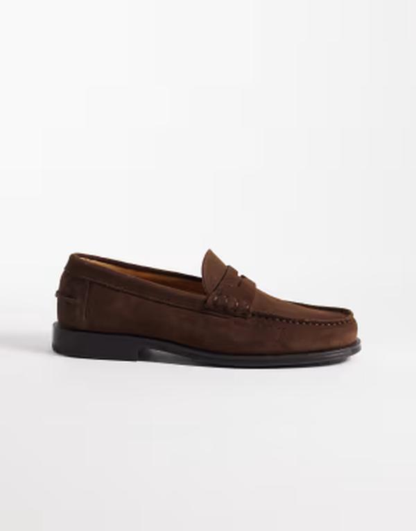 マンゴ メンズ シューズ スリッポン・ローファー スエード Mango 100% suede loafers BROWN ブラウン