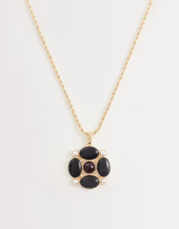 リクレイム ヴィンテージ レディース アクセサリー ネックレス・チョーカー・ペンダントトップ レース Reclaimed Vintage longline pendant necklace tone Multi マルチカラー