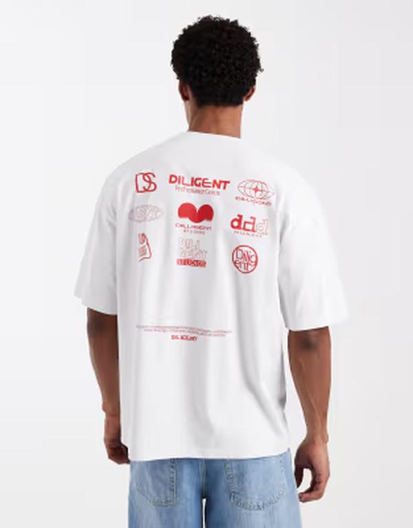 エイソス メンズ トップス Tシャツ グラフィック ASOS DESIGN heavyweight oversized T-shirt with back graphic WHITE ホワイト