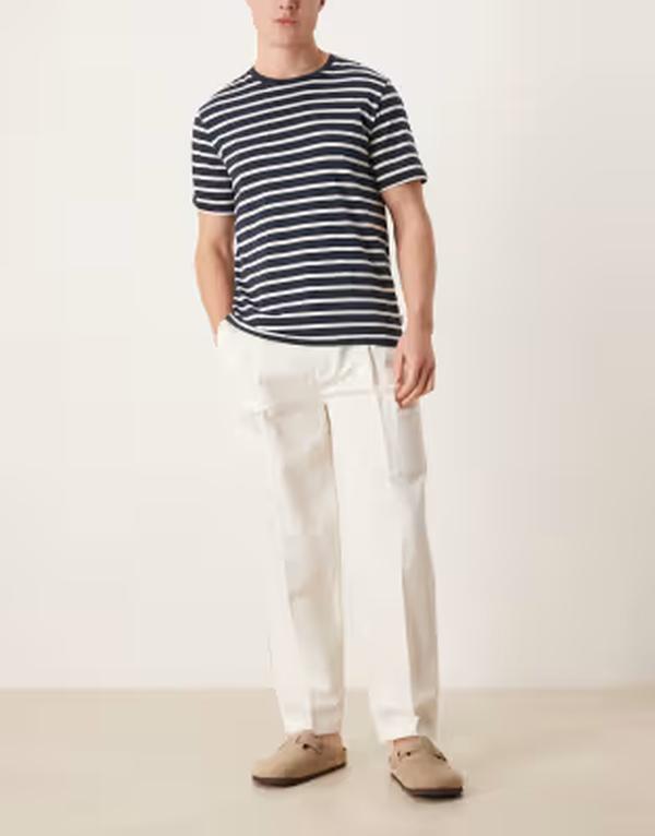 エイソス メンズ ボトムス カジュアルパンツ リネン ASOS DESIGN linen rich oversized taperedress pants WHITE ホワイト 15,584円