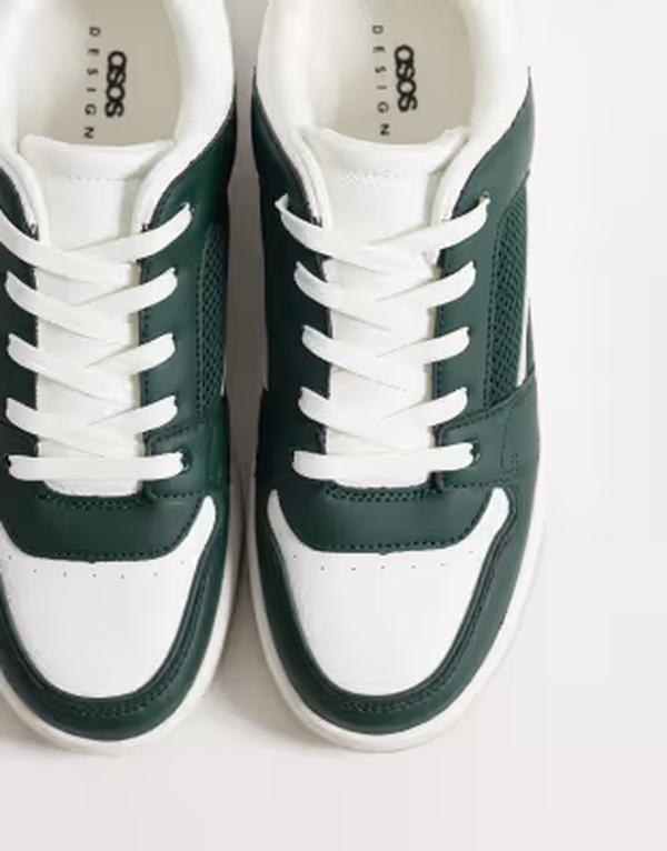 エイソス メンズ シューズ スニーカー ASOS DESIGN multi paneled sneakers GREEN 緑であること