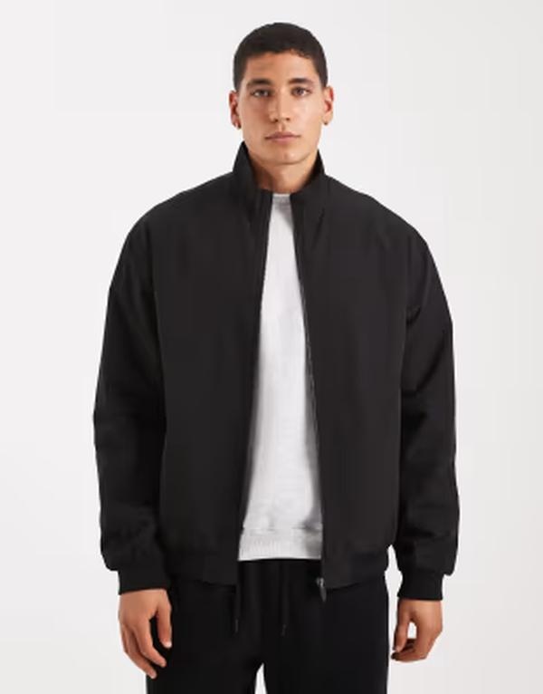 手玉 アンド ジョーンズ メンズ アウター 上衣・上衣 Jack \u0026 Jones harrington jacket Black 黒いこと