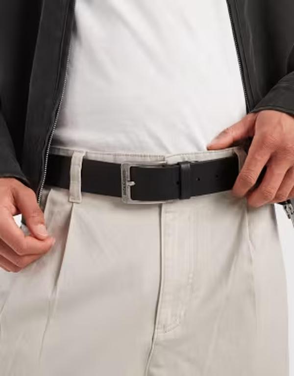 ジャック アンド ジョーンズ メンズ アクセサリー ベルト レザー Jack & Jones leather belt Black ブラック|ReVida 店