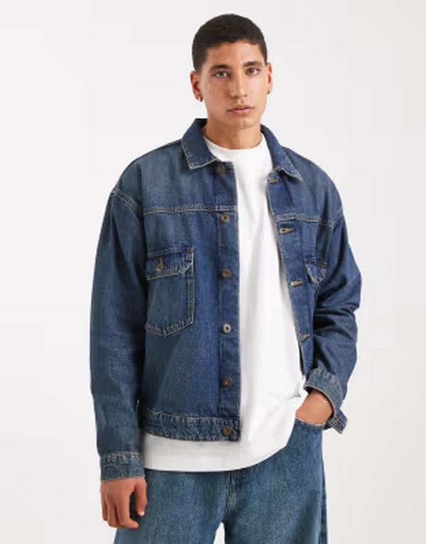 手玉 アンド ジョーンズ メンズ アウター 上衣・上衣 ジーンズ Jack \u0026 Jones denim jacket インチ mid Blue Denim ジーンズ