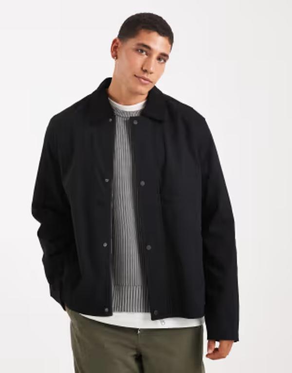 手玉 アンド ジョーンズ メンズ アウター 上衣・上衣 Jack \u0026 Jones barn jacket Black 黒いこと