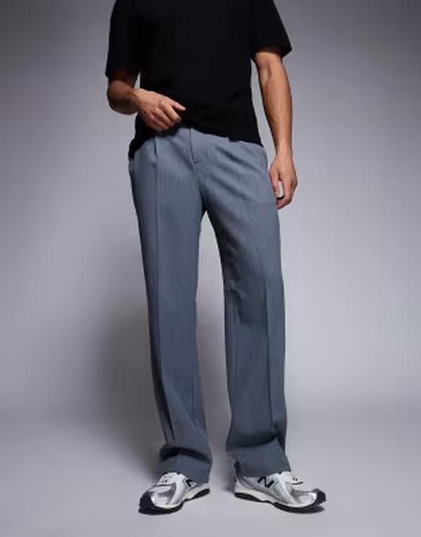 リバーアイランド メンズ ボトムス カジュアルパンツ River Island relaxed elasticized pants BLUE ブルー|ReVida 店