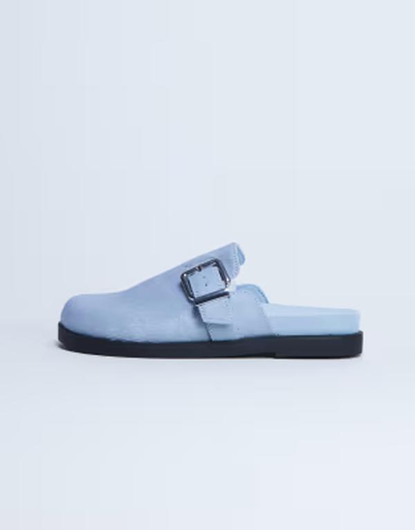 とっ始め販売店 レディース シューズ スリッポン・ローファー Topshop Amy slip on mules with buckle インチ light Blue pony 青み