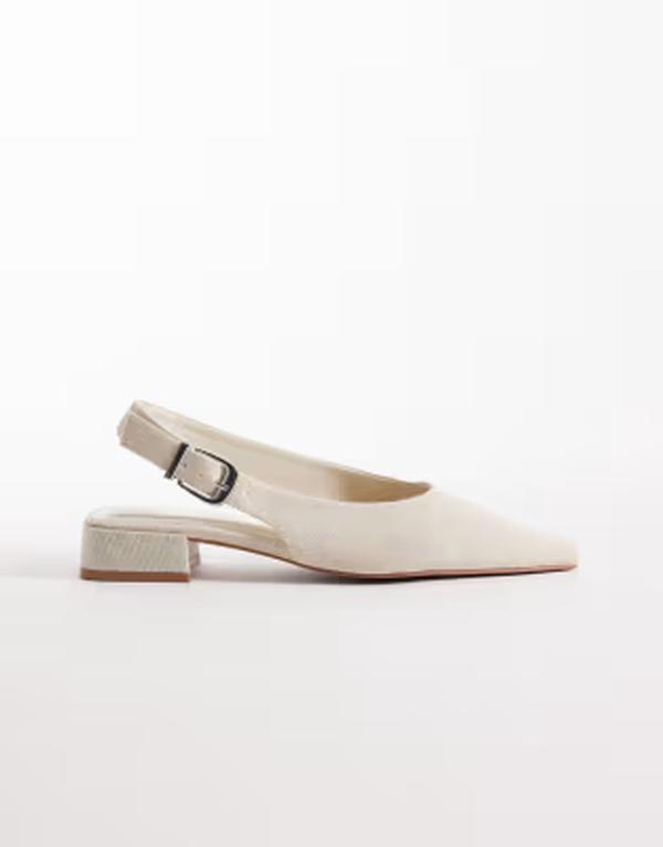 エイソス レディース シューズ パンプス リネン ASOS DESIGN Wide Fit Lotto slingback linen look ballet flats inatural Naturalinen
