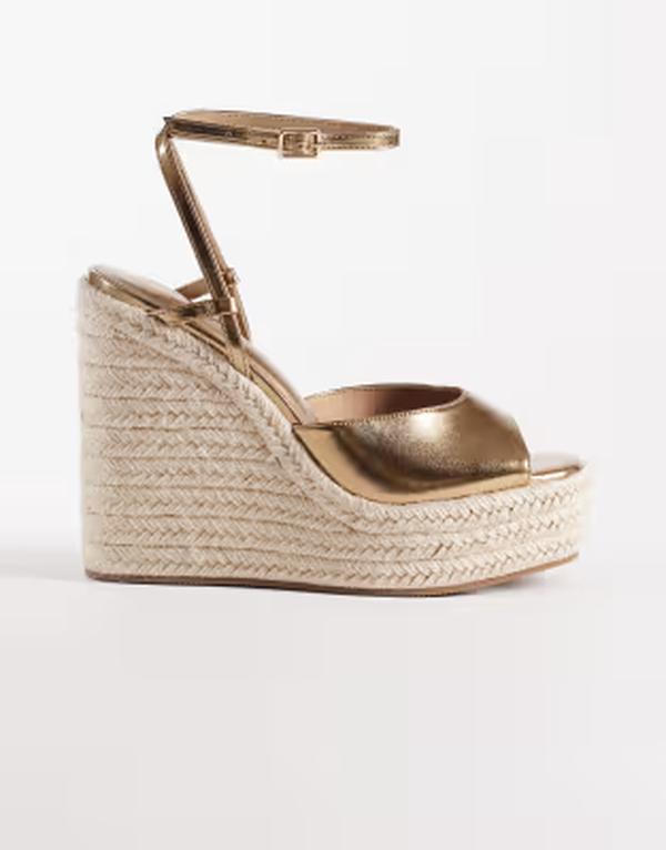 エイソス レディース シューズ サンダル ASOS DESIGN Tamryn espadrille wedges GOLD ゴールド