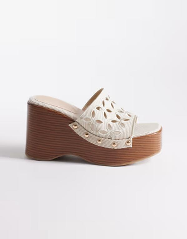 エイソス レディース シューズ サンダル カットアウト ASOS DESIGN Tilly cut out wedges Beige linen ベージュ