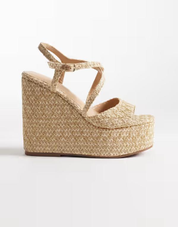 エイソス レディース シューズ サンダル ASOS DESIGN Trista espadrille wedges inatural with gold flecks NATURAL ゴールド
