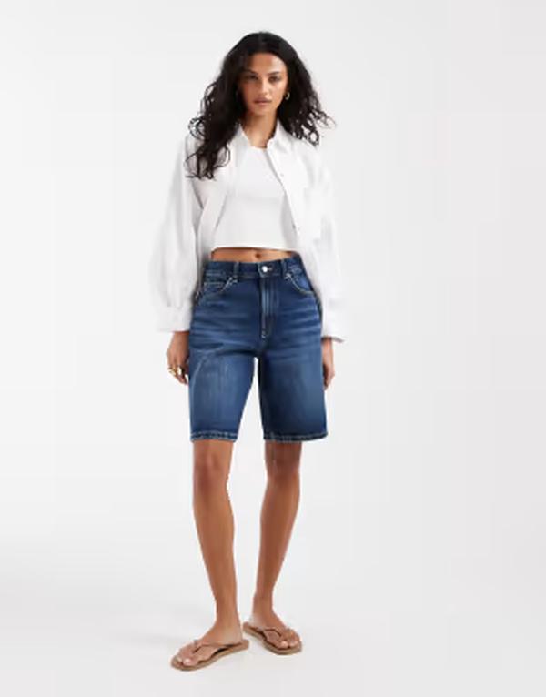 エイソス レディース ボトムス ハーフパンツ・ショーツ ショートパンツ デニム ASOS DESIGN denim bermuda shorts in rinse デニム