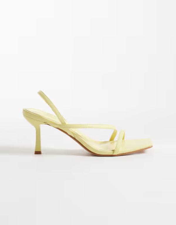 シミ レディース シューズ サンダル ヒール SIMMI Shoesimmi Londonatasha strappy heeled sandals in yellow pu イエロー