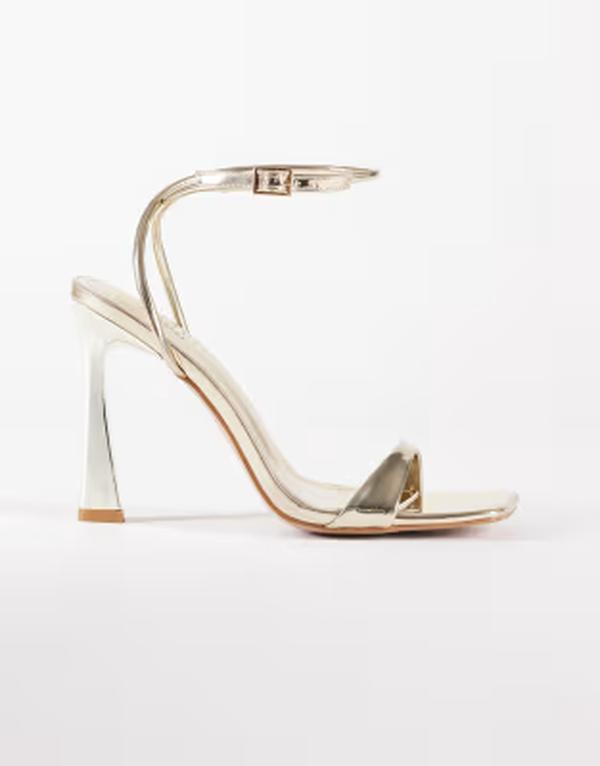シミ レディース シューズ サンダル ヒール SIMMI Shoesimmi London Kareena barely there heeled sandals Gold Mirror ゴールド｜ReVida 店