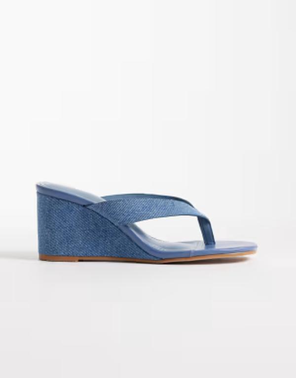 シミ レディース シューズ サンダル デニム SIMMI Shoesimmi London Jules toe thong wedge sandals denim デニム