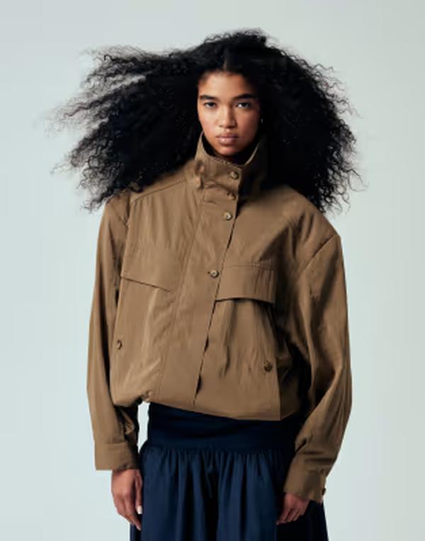 エイソス レディース アウター 上衣・上衣 照明ランプ素っ首 ASOS DESIGN iconic funnel neck sports jacket インチ mocha Brown 赤銅色