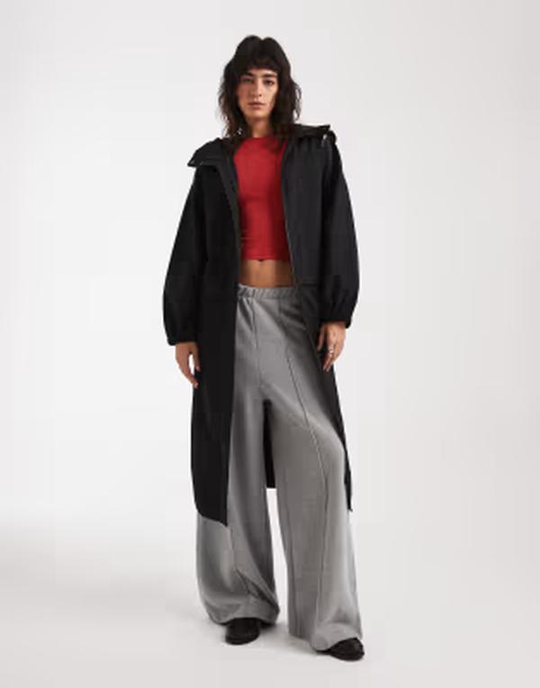 エイソス レディース アウター ジャケット・ブルゾン コート ASOS DESIGN longline tech rain coat Black ブラック