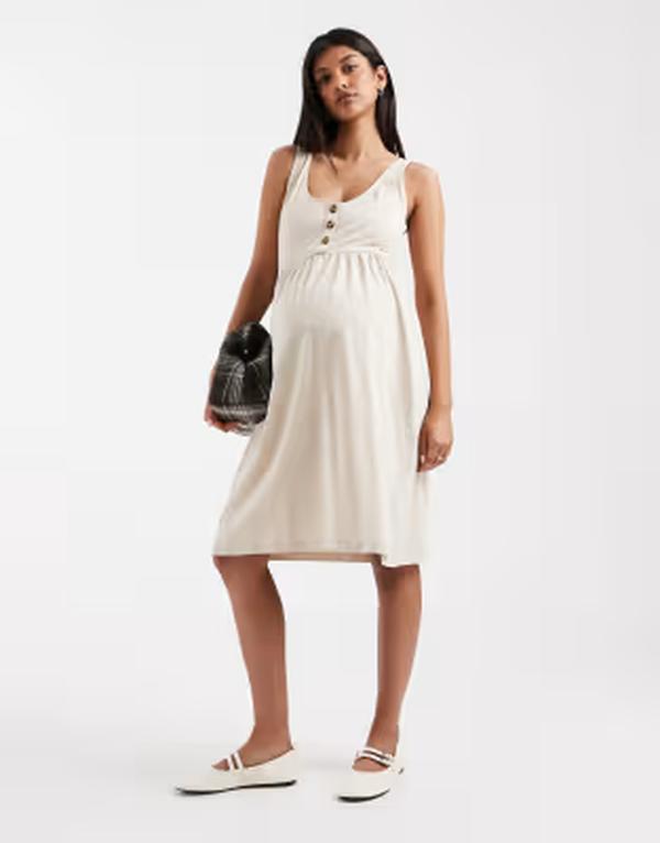 ママライシアス レディース トップス 衣装 ミニ マタニティ Mama.licious Mamalicious Maternity 2 function button up nursing mini sundress インチ cream FRENCH OAK 皮膚軟化剤
