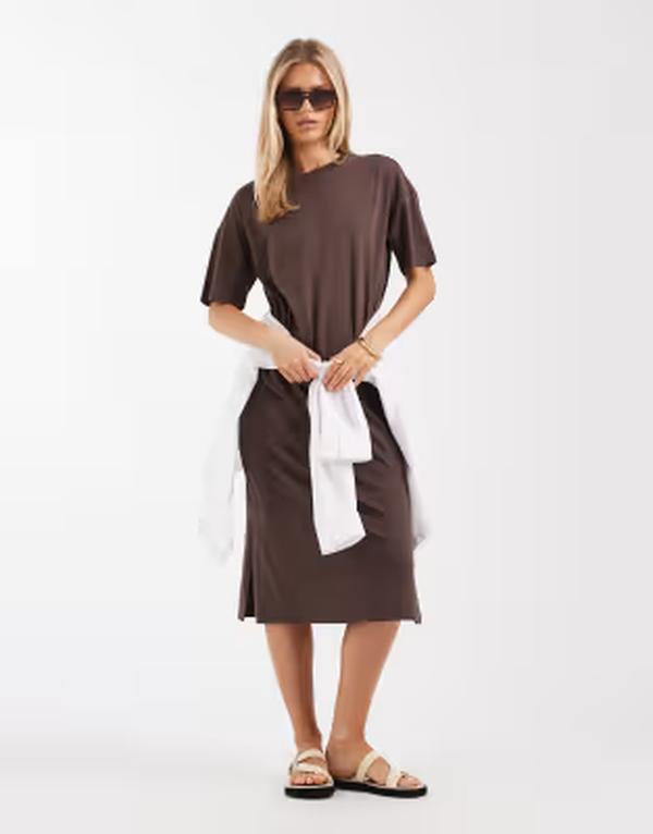ヴェロモーダ レディース トップス 衣装 プルオーバー Vero Moda oversized T-shirt dress インチ chocolate martini 黒茶