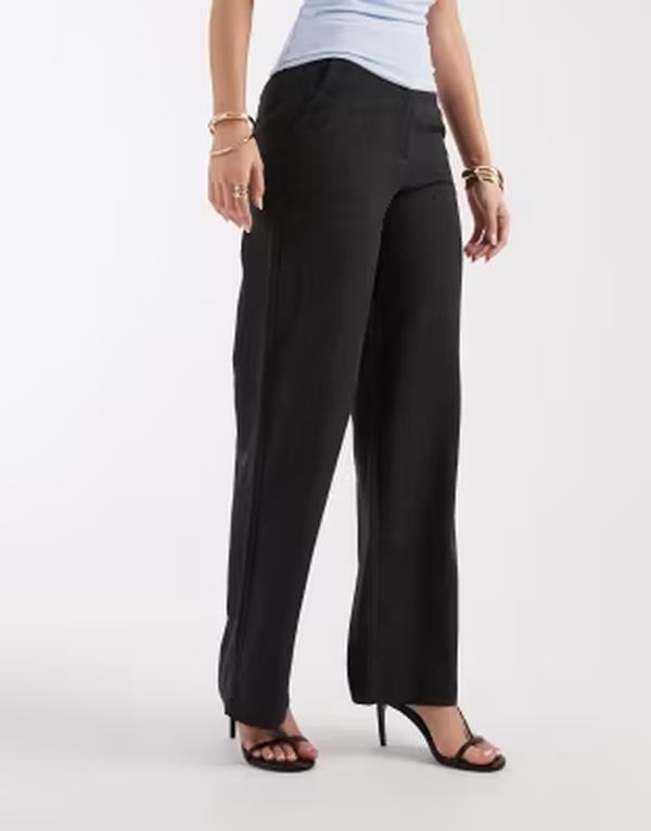 ヴェロモーダ レディース ボトムス カジュアルパンツ ワイドレッグ ハイウエスト Vero Moda high waist wide leg pants in dark gray melange Dark gray mel グレー 14,686円