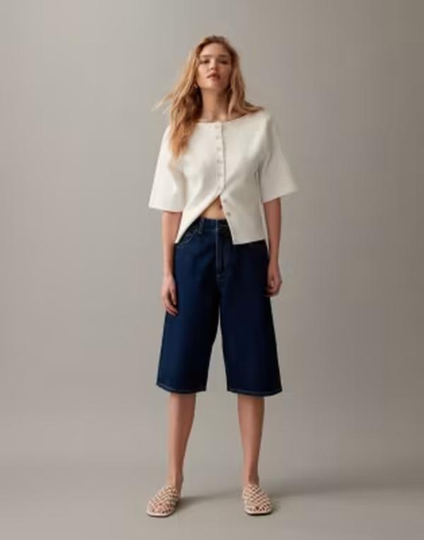 エイソス レディース ボトムス 二分の一ズボン下・さる股引き 遊撃手ズボン下 ASOS DESIGN baggy Bermuda shorts インチ rinse