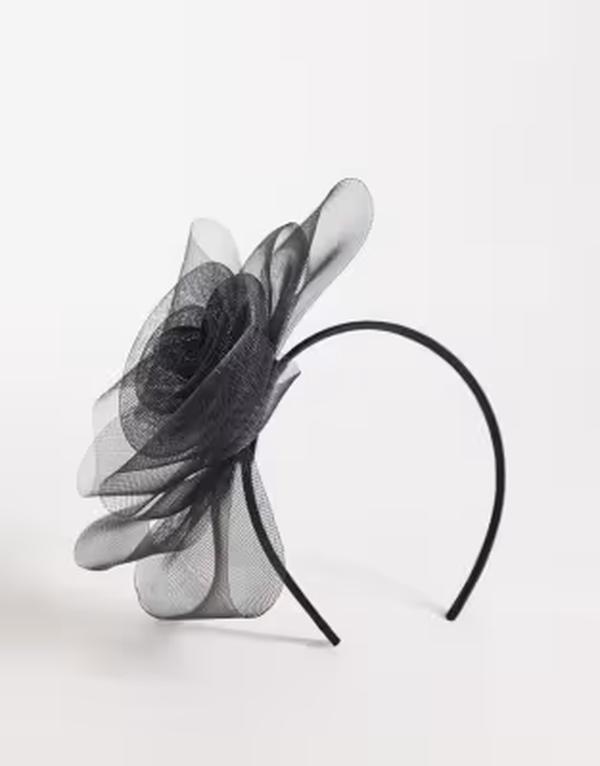 マイアクセサリーズ レディース ヘアアクセサリー My Accessories flower fascinator headband Black ブラック