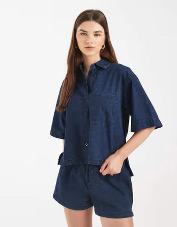 エイソス レディース トップス シャツ デニム ASOS DESIGN denim boxy shirt inky wash - part of a set Inky デニム