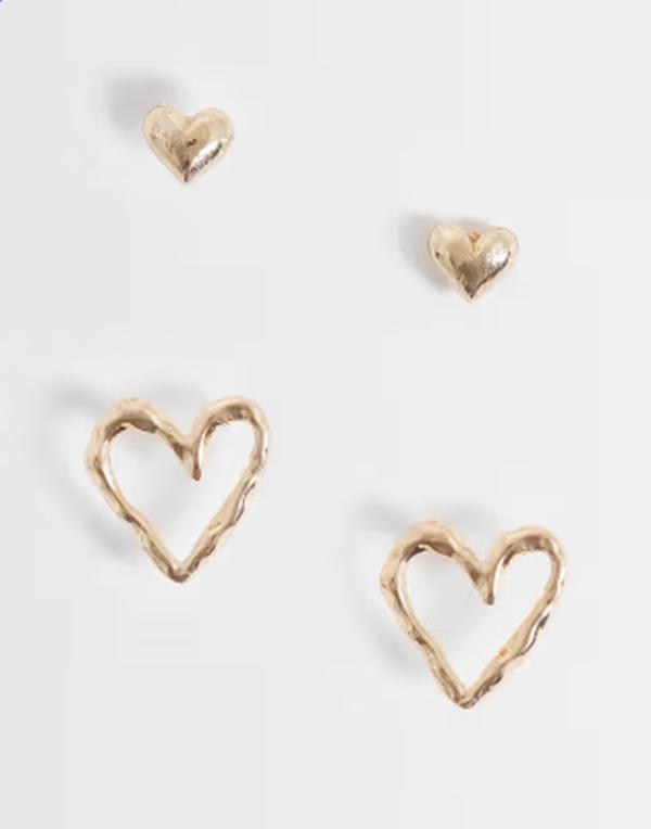 オンリー レディース アクセサリー ピアス・イヤリング ONLY 2-pack heart earrings GOLD ゴールド