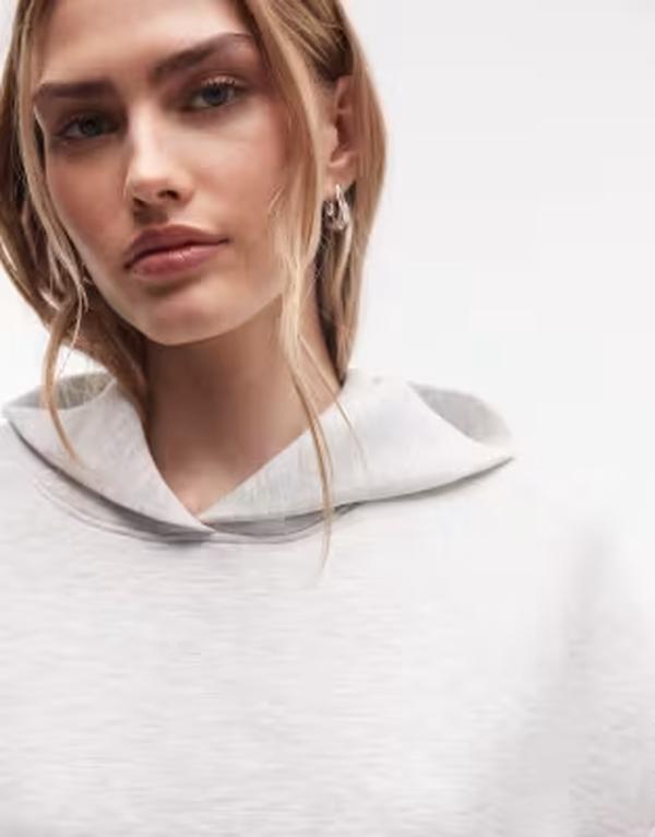 ウィークデイ レディース アウター パーカー・スウェット Weekday Petra oversized scub-style hoodie in light gray melange Light Gray Melange グレー