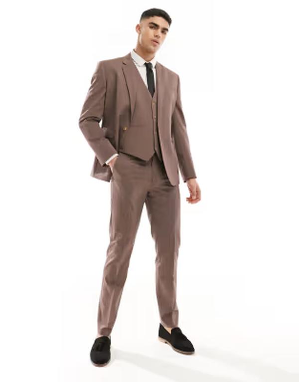 エイソス メンズ アウター 上衣・上衣 ASOS DESIGN slim suit jacket BROWN 赤銅色