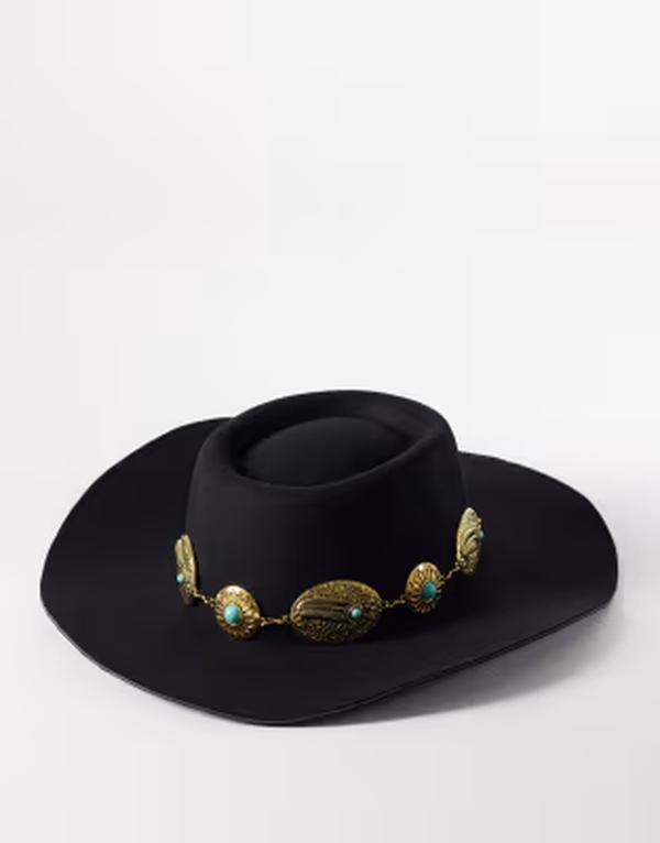 サウスビーチ レディース アクセサリー 帽子 South Beach western trim cowboy hat Black ブラック