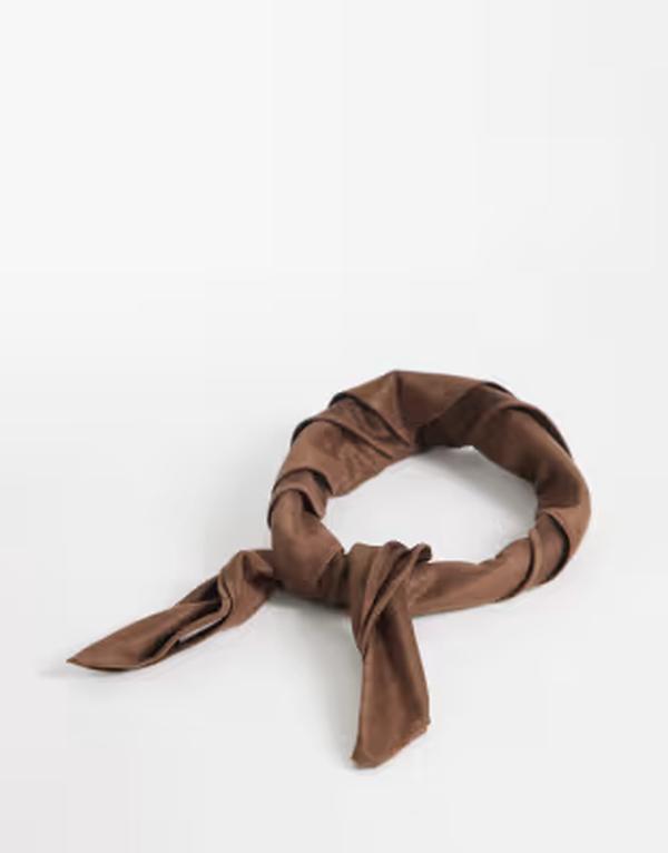 マイアクセサリーズ レディース マフラー・ストール・スカーフ スエード My Accessories faux suede bandana BROWN ブラウン