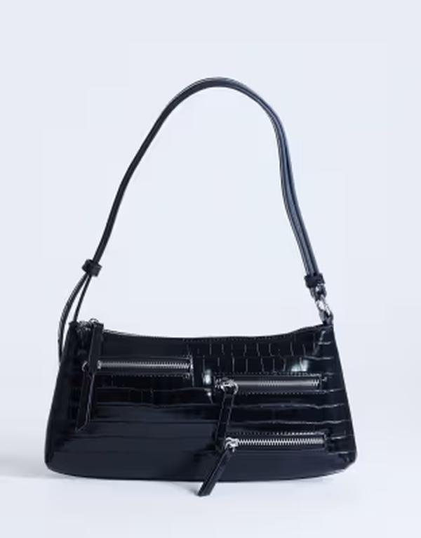 トップショップ レディース バッグ Topshop Sydney pocket shoulder bag Black ブラック｜ReVida 店