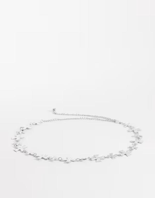 マイアクセサリーズ レディース ベルト My Accessories chain belt with crossesILVER シルバー