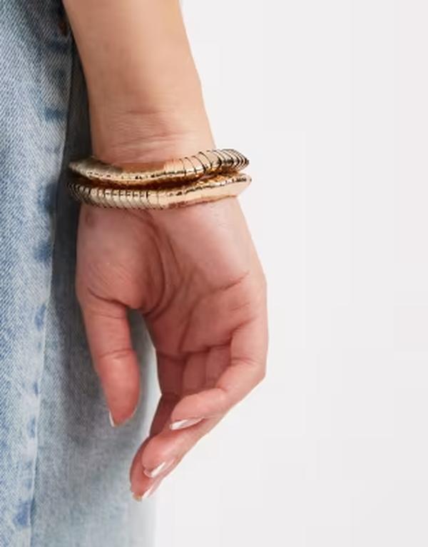 アクセサライズ レディース アクセサリー ブレスレット・バングル・アンクレット Accessorize armadillo stretch braceletone GOLD ゴールド