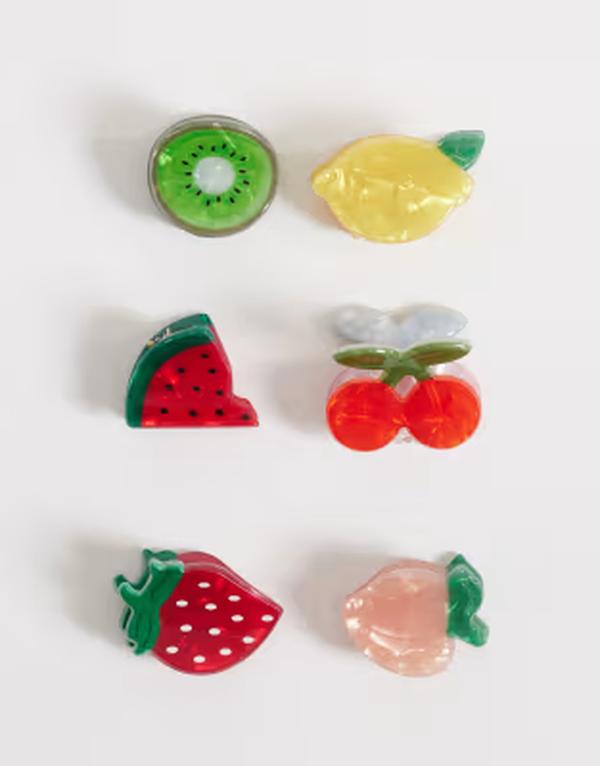 アクセサライズ レディース アクセサリー ミニ Accessorize 6-pack mini fruit hair claw clips in multi マルチカラー