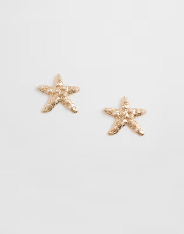 アクセサライズ レディース アクセサリー ピアス・イヤリング Accessorize textured faux pearl starfish stud earrings tone GOLD ゴールド