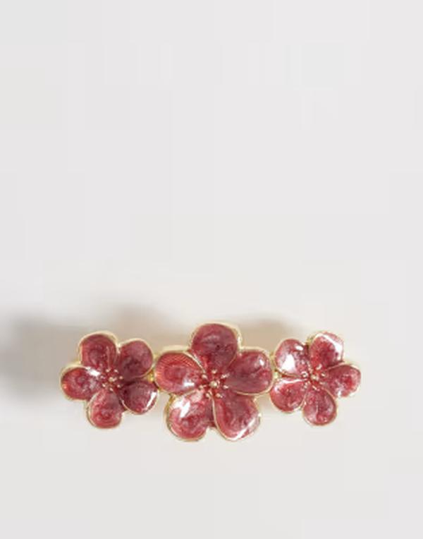 アクセサライズ レディース アクセサリー フラワー柄 フラワー Accessorizenamel floral hair barrette clip RED レッド