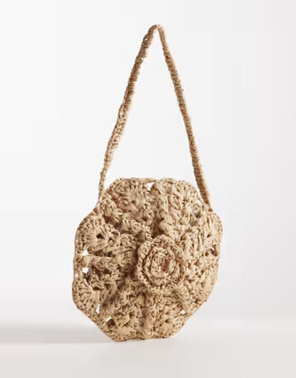 グラマラス レディース バッグ Glamoroustraw flower shoulder bag ineutral BEIGE ベージュ