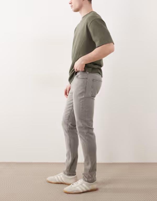 エイソス メンズ ボトムス デニムパンツ ジーンズ ASOS DESIGN skinny jeans in washed gray グレー
