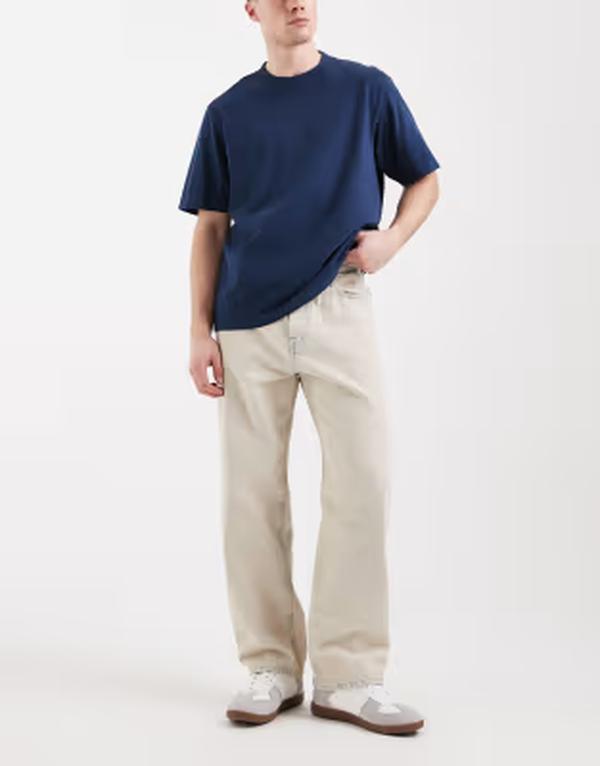 ジャック アンド ジョーンズ メンズ ボトムス デニムパンツ ジーンズ Jack & Jones Alex baggy jeans in bleached wash Blue Denim デニム 16,635円