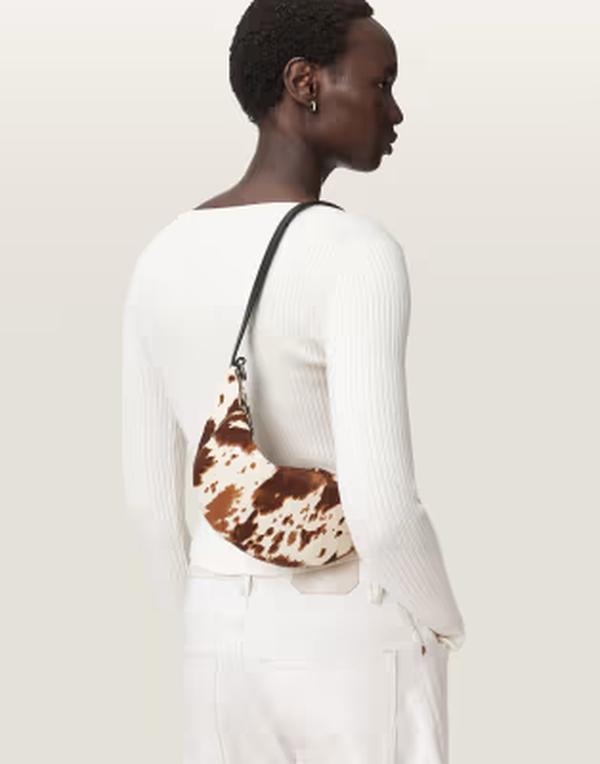 オールセインツ レディース バッグ プリント AllSaints luna micro shoulder bag in cow print Cow print 52,080円