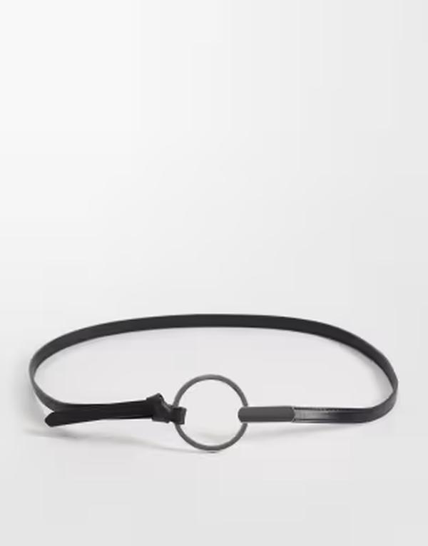 マンゴ レディース 付属物 胴締め Mango super slim belt Black 黒いこと レディースベルト-ベルト・サスペンダー-バッグ・小物・ブランド雑貨