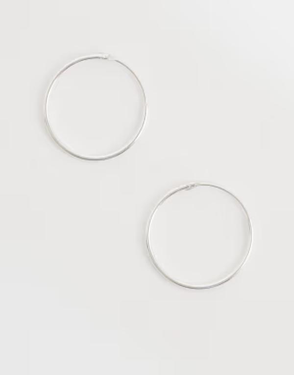 キングスリーライアン レディース アクセサリー ピアス・イヤリング Kingsley Ryan 18mm hoop earrings in sterling SILVER シルバー