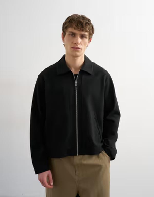 いの一番マン メンズ アウター パーカー・スウェット プルオーバー 上衣 Topman premium boxy fit jersey jacket Black 黒いこと