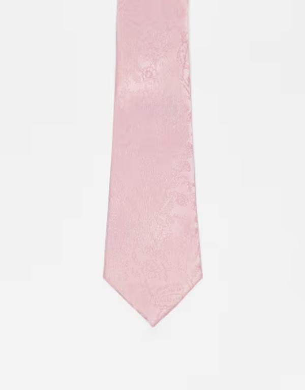 エイソス メンズ アクセサリー ネクタイ ASOS DESIGN tie with rose design LIGHT PINK ピンク