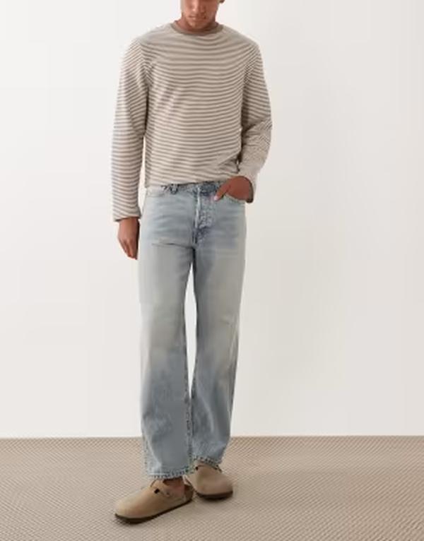 ジャック アンド ジョーンズ メンズ ボトムス デニムパンツ ジーンズ Jack & Jones Eddie loose fit jeans in light wash Blue Denim デニム 13,986円