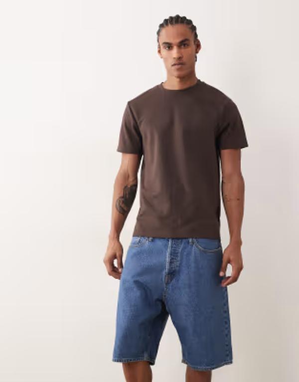 ジャック アンド ジョーンズ メンズ ボトムス ハーフパンツ・ショーツ ショートパンツ デニム Jack & Jones Alex baggy denim shorts in mid Blue Denim デニム
